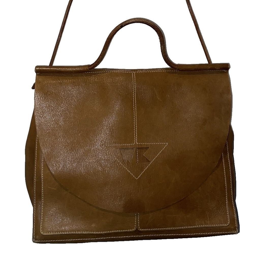Artisan Leather Boho Satchel Bag Large Argentina Slouch Structure